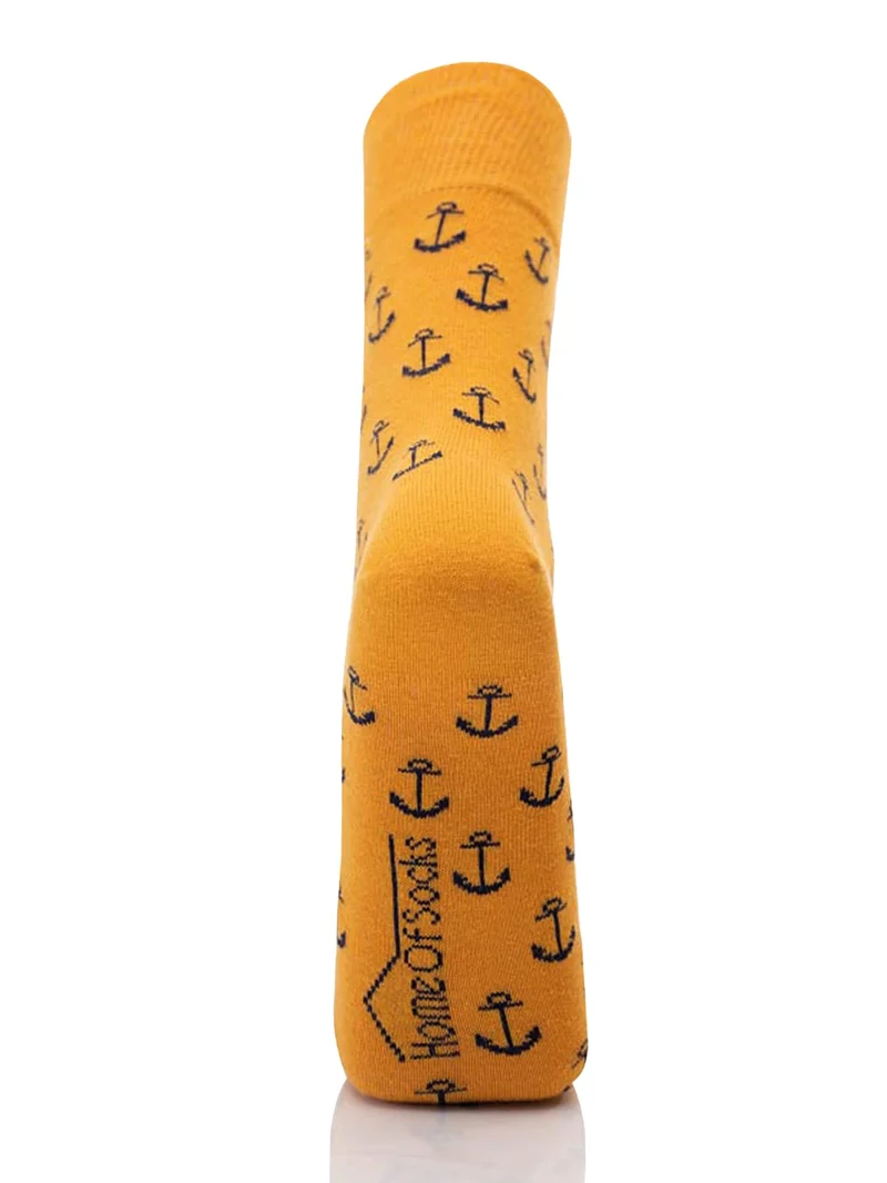 Ein Paar Maritime Baumwoll Socken mit Anker Motiv