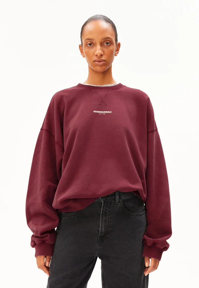 GMT DYE CREWNECK SWEATSHIRT | velvet red