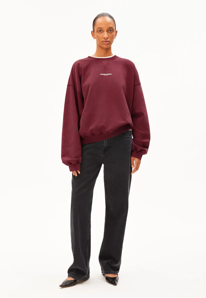 GMT DYE CREWNECK SWEATSHIRT | velvet red