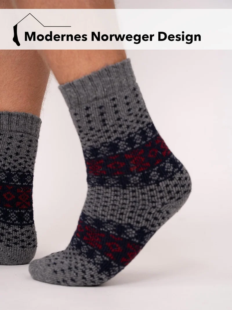 Ein Paar 45% Wollsocken Buntes s Design