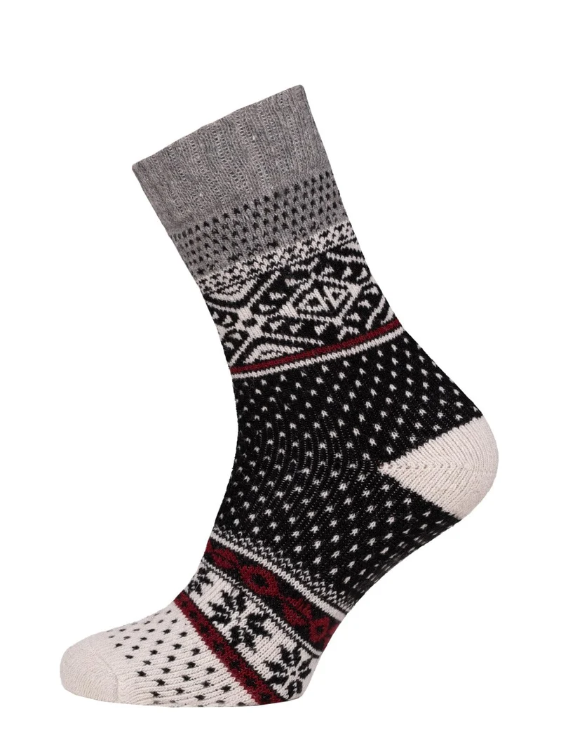 Ein Paar 45% Wollsocken Buntes s Design