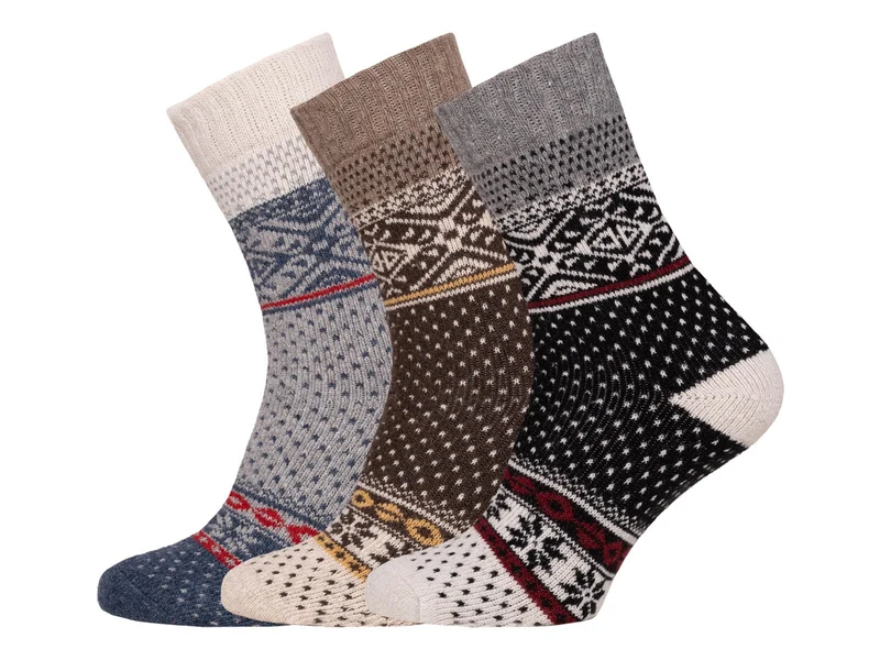 Ein Paar 45% Wollsocken Buntes s Design