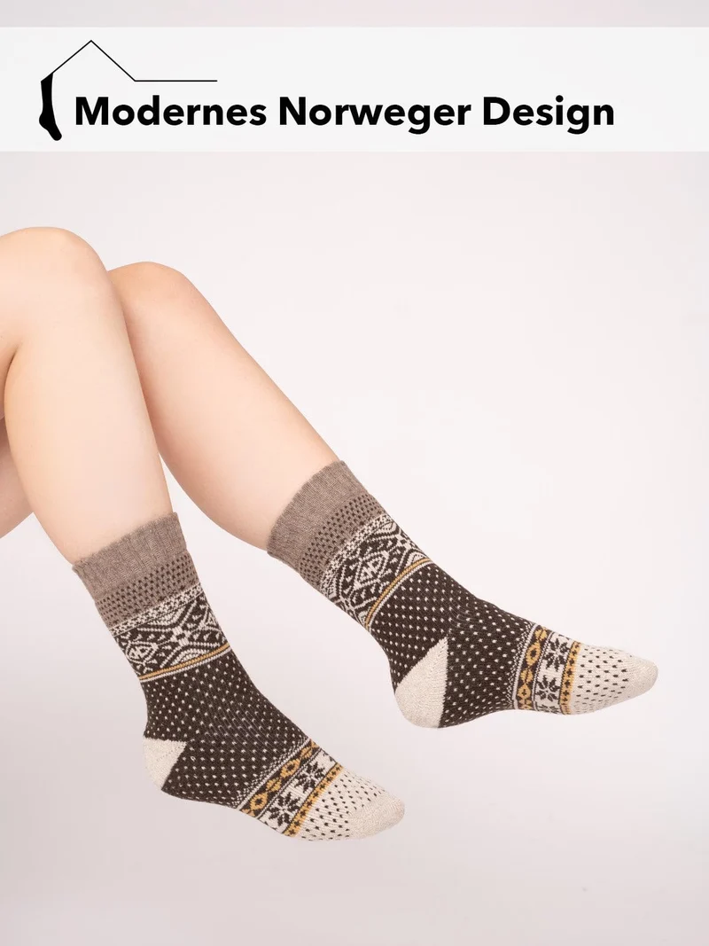 Ein Paar 45% Wollsocken Buntes s Design