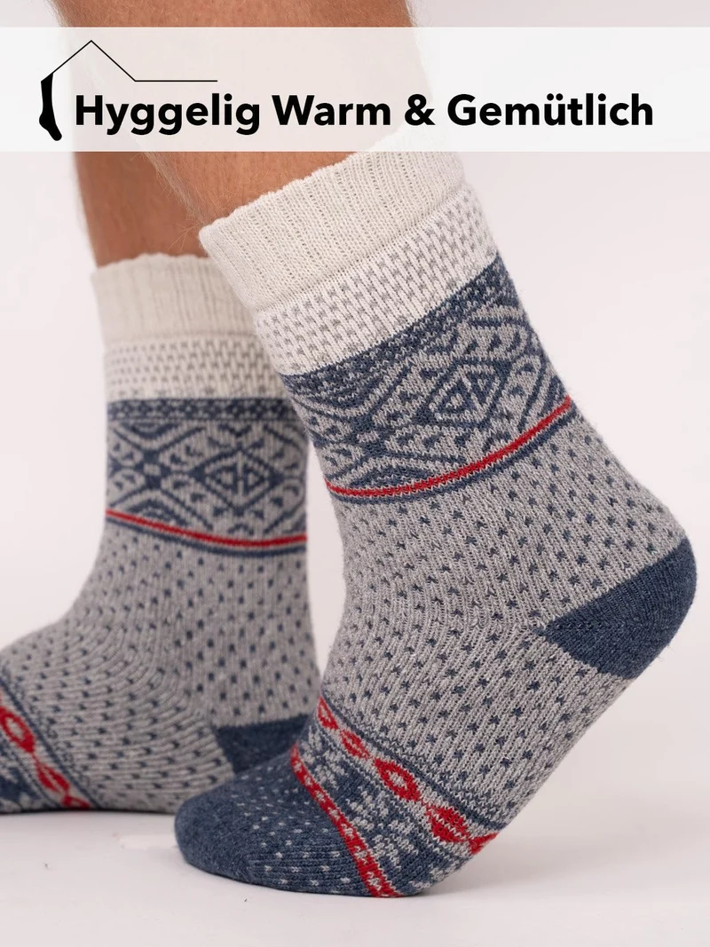 Ein Paar 45% Wollsocken Buntes s Design