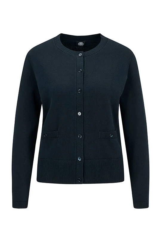 Feinstrick-Cardigan in 100% Baumwolle in Marine