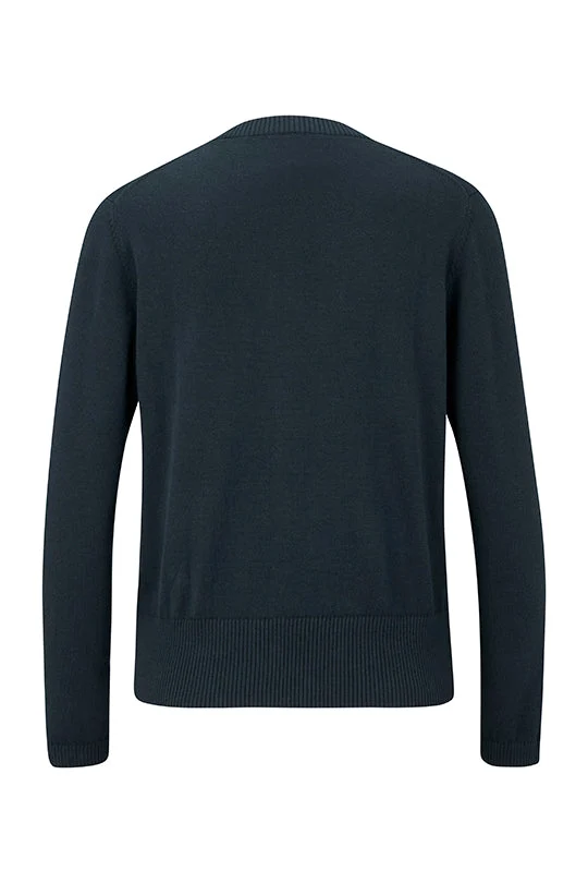 Feinstrick-Cardigan in 100% Baumwolle in Marine