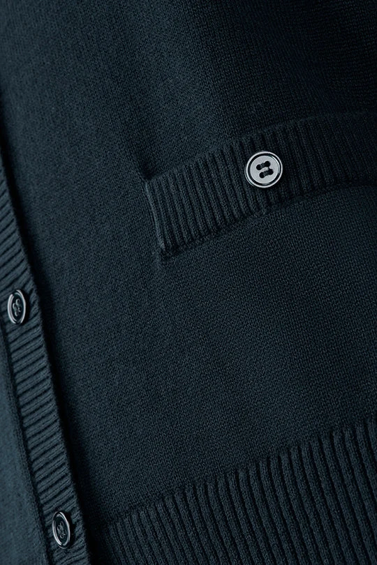 Feinstrick-Cardigan in 100% Baumwolle in Marine