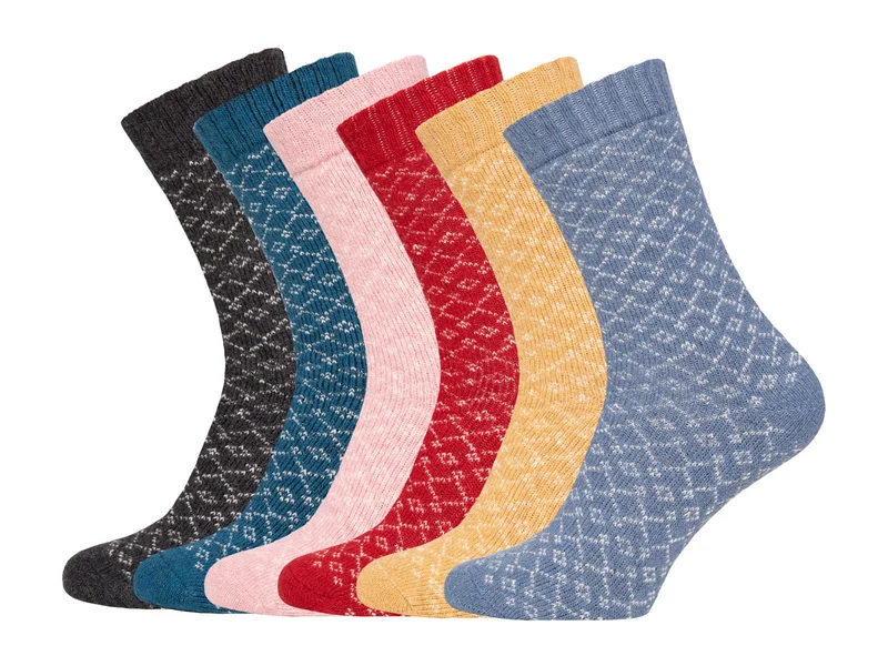 Ein Paar 45% Wollsocken Buntes s Design