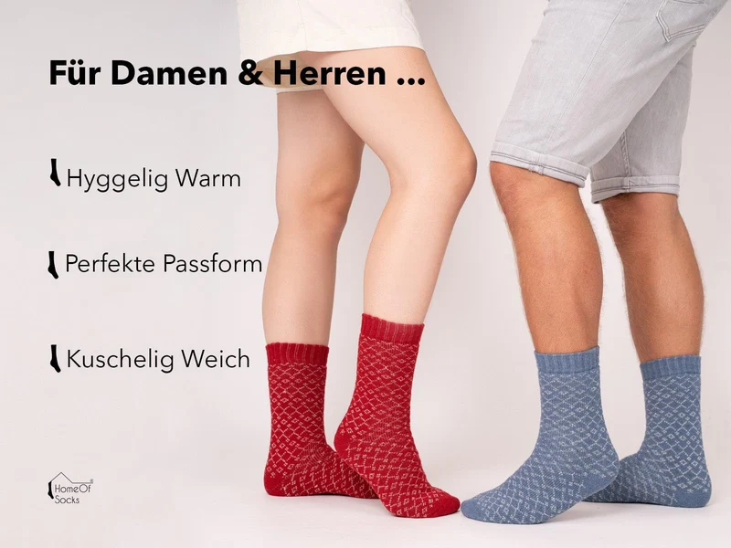 Ein Paar 45% Wollsocken Buntes s Design