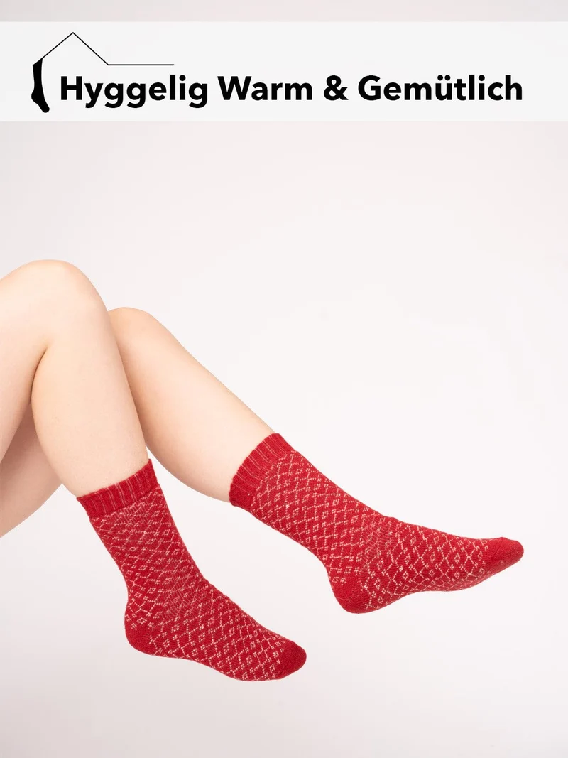 Ein Paar 45% Wollsocken Buntes s Design