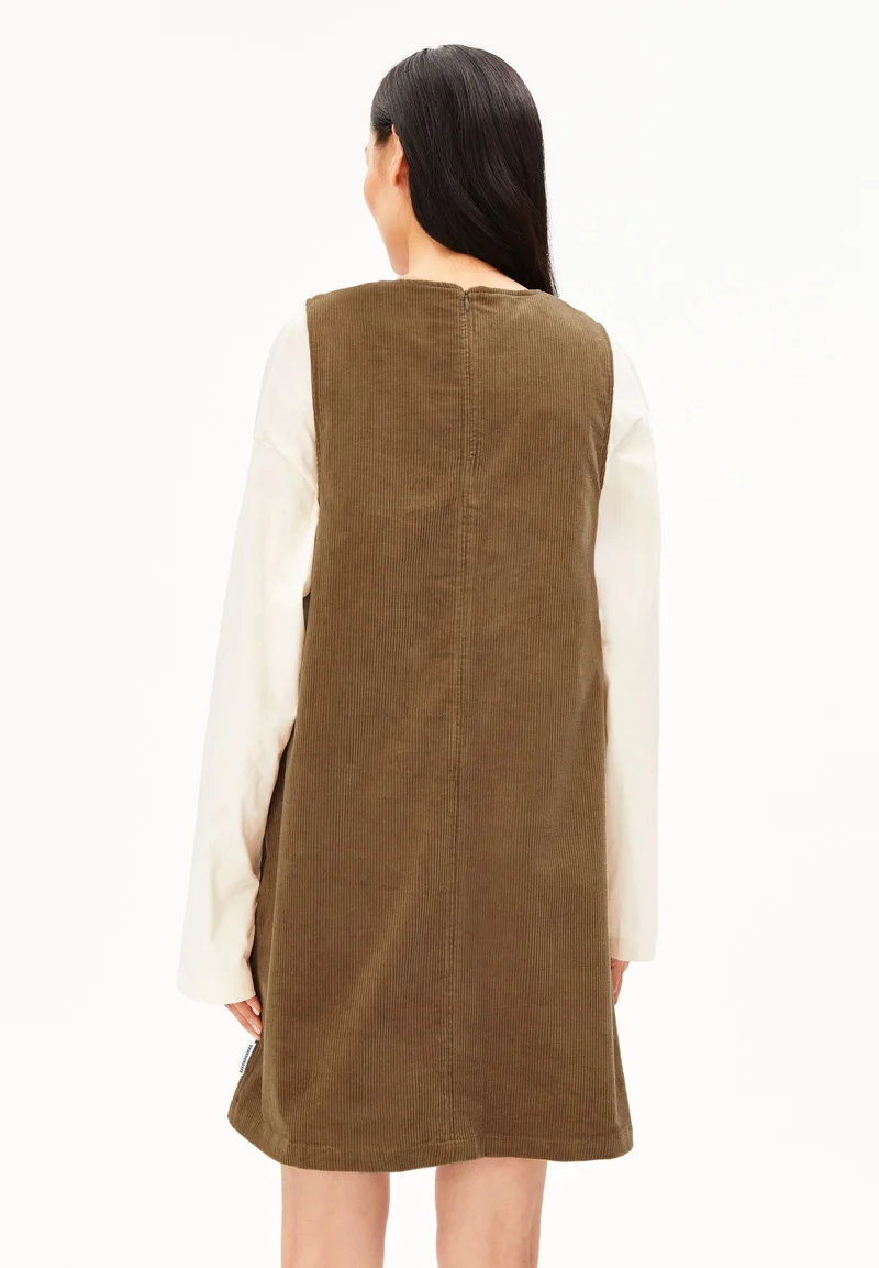 CORD-MINI-KLEID MIT RUNDHALS | amberwood