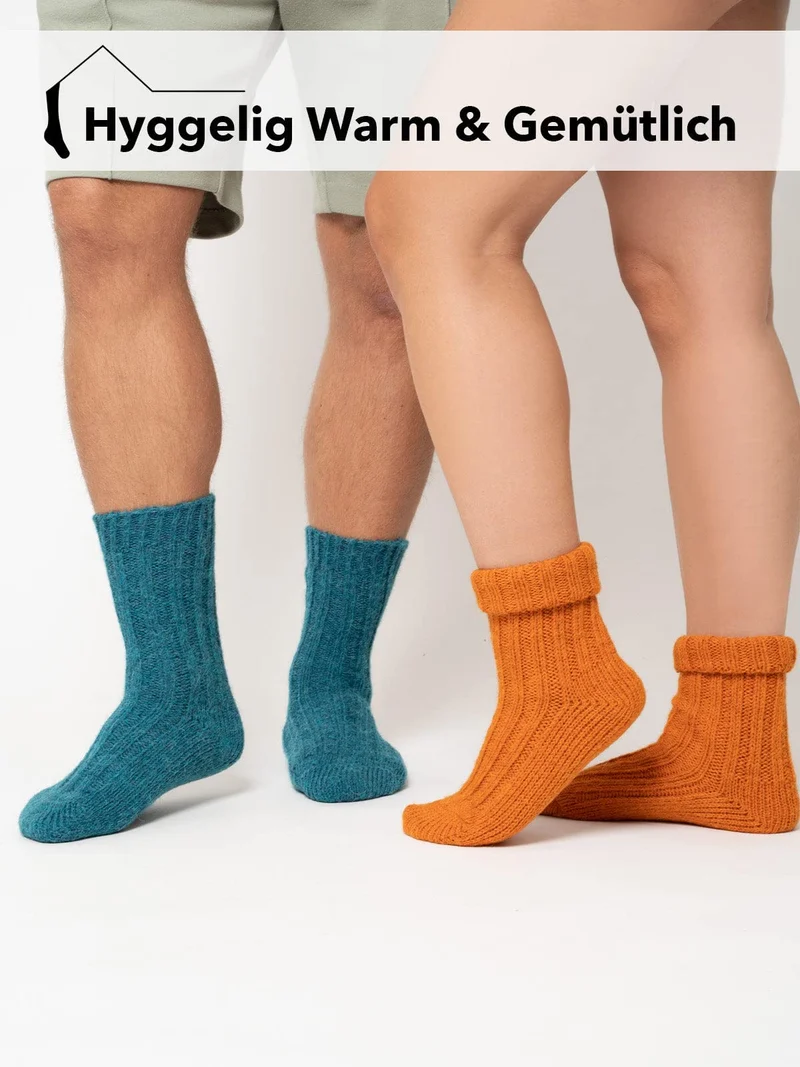 2 Paar Bunte Alpaka Socken "Color"
