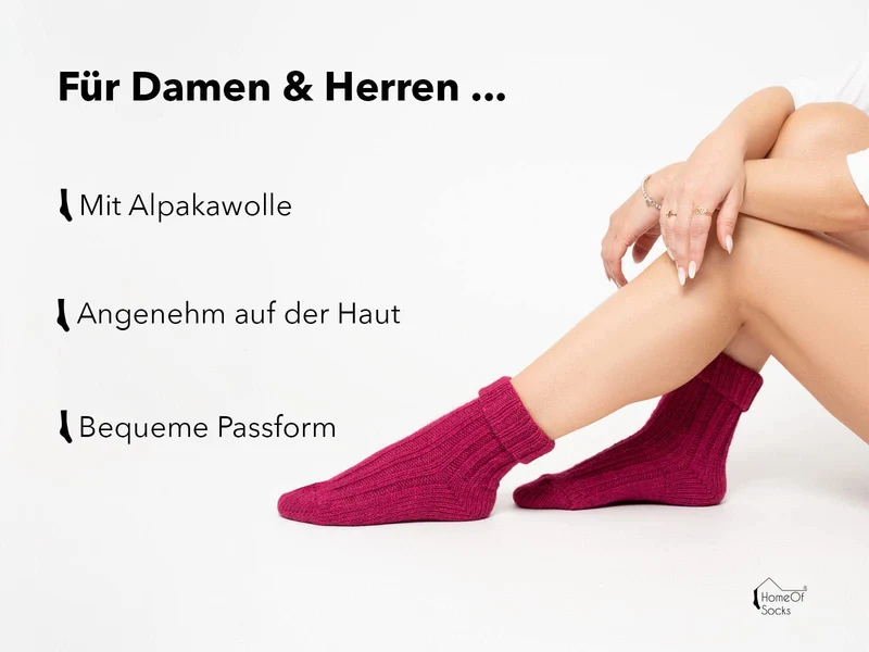2 Paar Bunte Alpaka Socken "Color"
