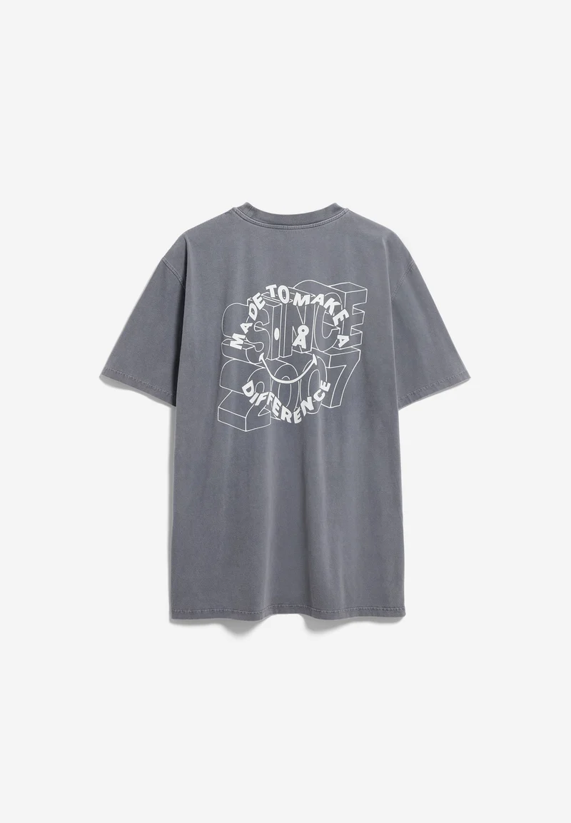 MAARKOS GMT DYE SMILE T-SHIRT | moonshadow washed