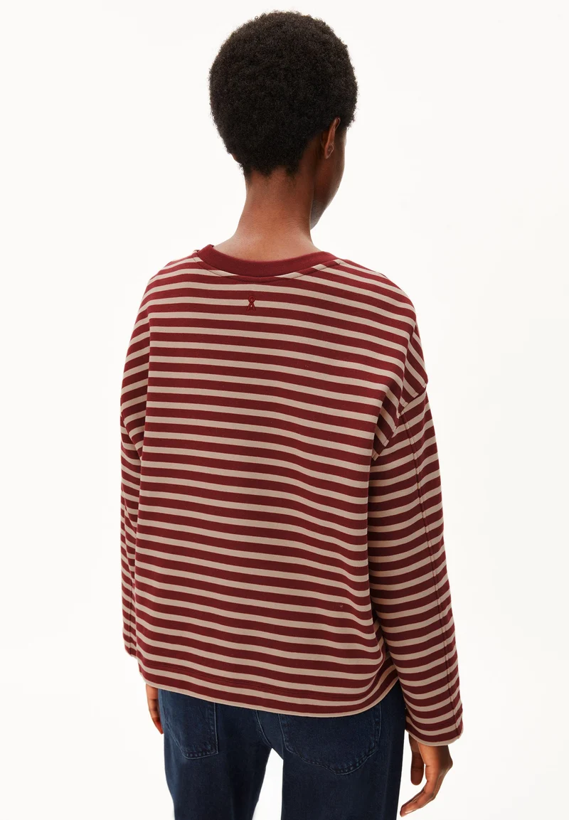 FRANKAA MAARLEN GESTREIFTES SWEATSHIRT | velvet red-honey reed