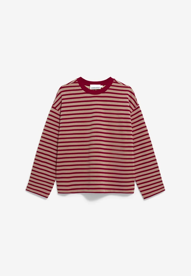 FRANKAA MAARLEN GESTREIFTES SWEATSHIRT | velvet red-honey reed
