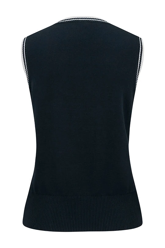 Feinstrick Top 100% Baumwolle in Marine