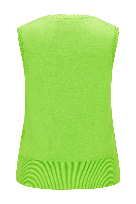 Feinstrick Top 100% Baumwolle in Lime