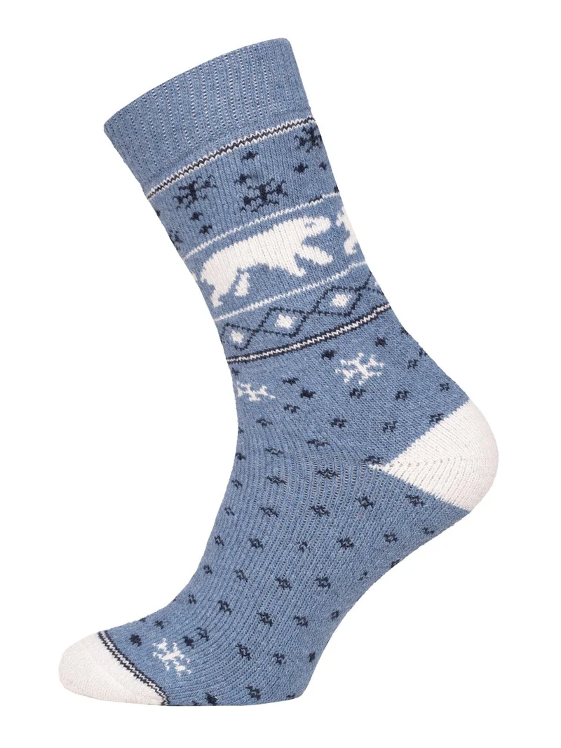 Ein Paar 45% Wollsocken Buntes s Design