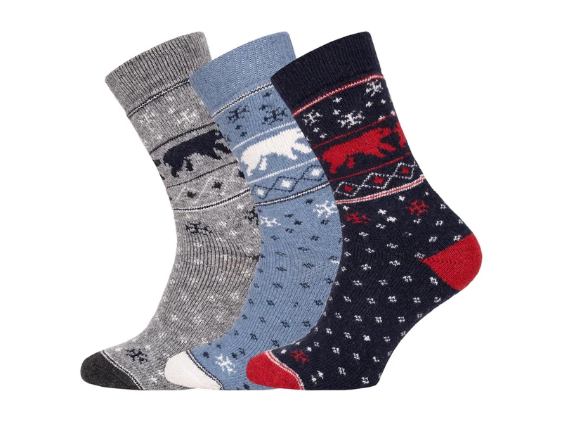 Ein Paar 45% Wollsocken Buntes s Design