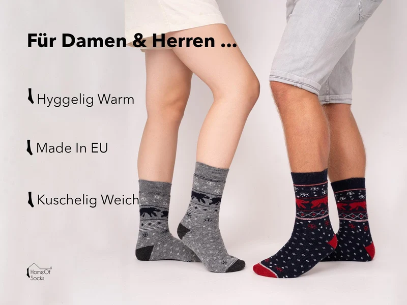 Ein Paar 45% Wollsocken Buntes s Design