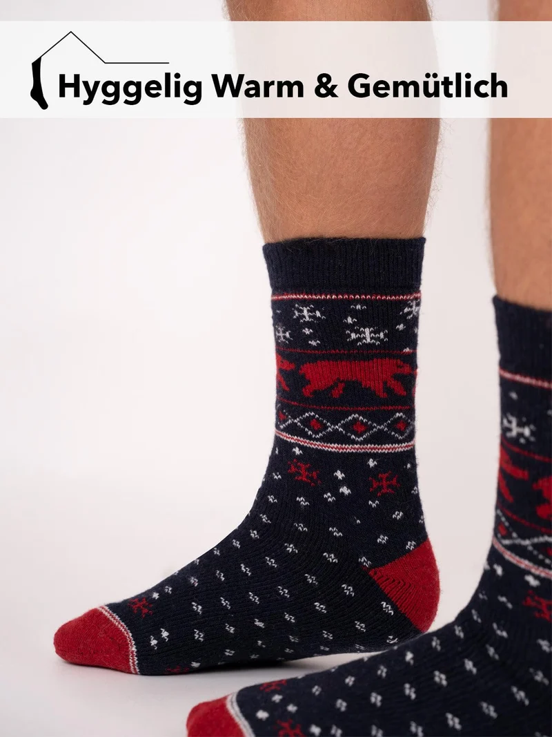 Ein Paar 45% Wollsocken Buntes s Design