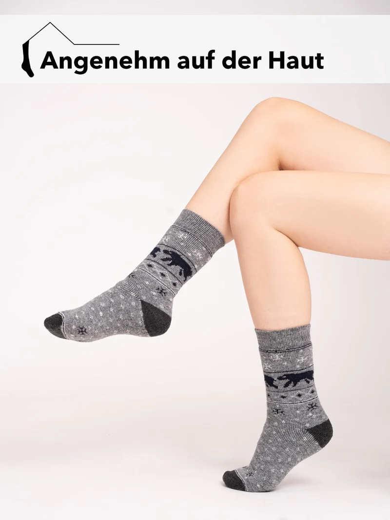 Ein Paar 45% Wollsocken Buntes s Design