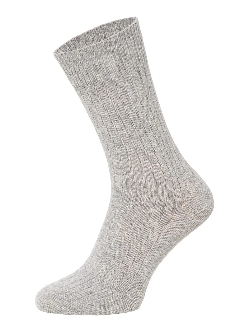 Ein Paar 72% Wollsocken Einfarbig Ripp Druckarmer Bund