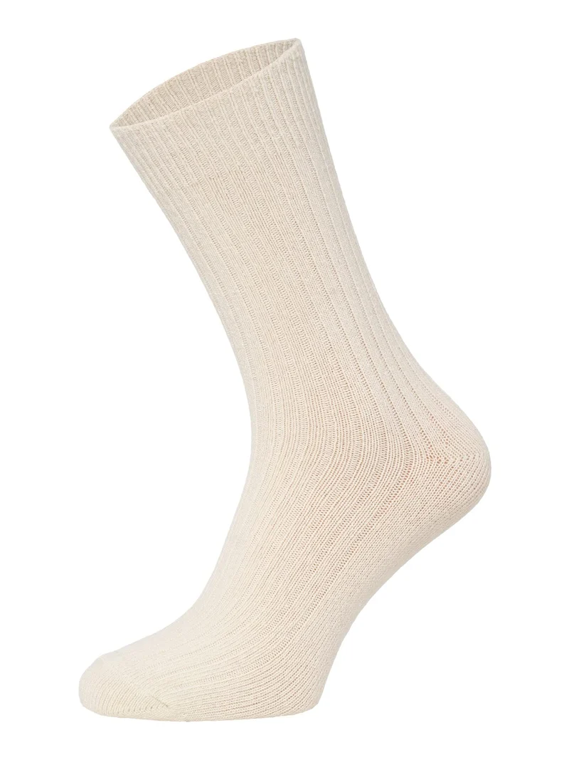 Ein Paar 72% Wollsocken Einfarbig Ripp Druckarmer Bund