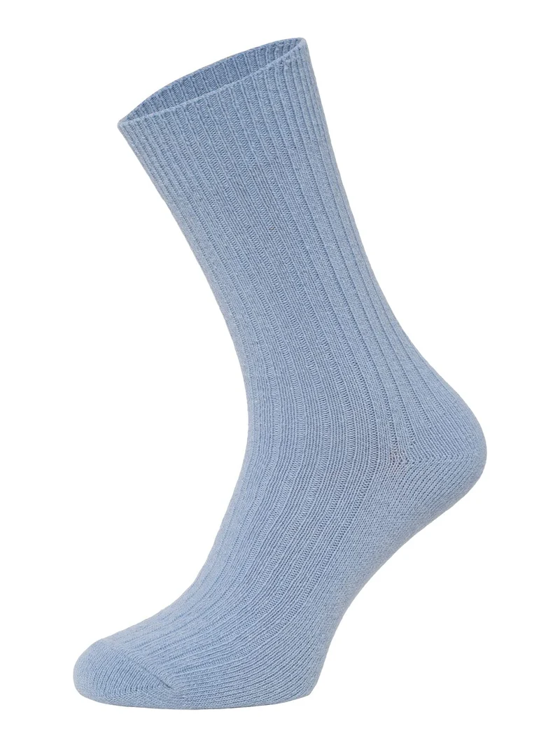 Ein Paar 72% Wollsocken Einfarbig Ripp Druckarmer Bund