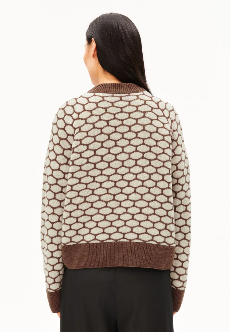 GEPUNKTETER WOLLSTRICKPULLOVER | claystone melange-oatmilk