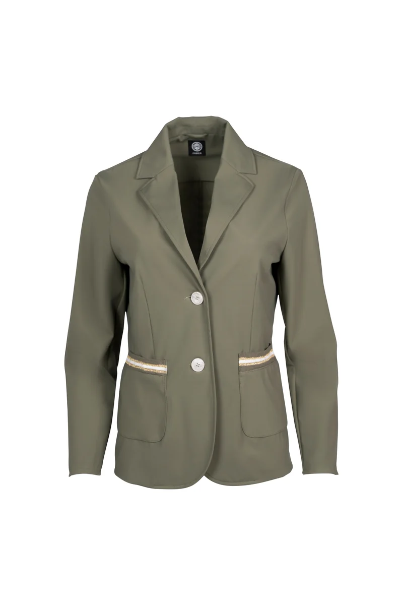 Einreihiger Blazer mit Strickbündchen