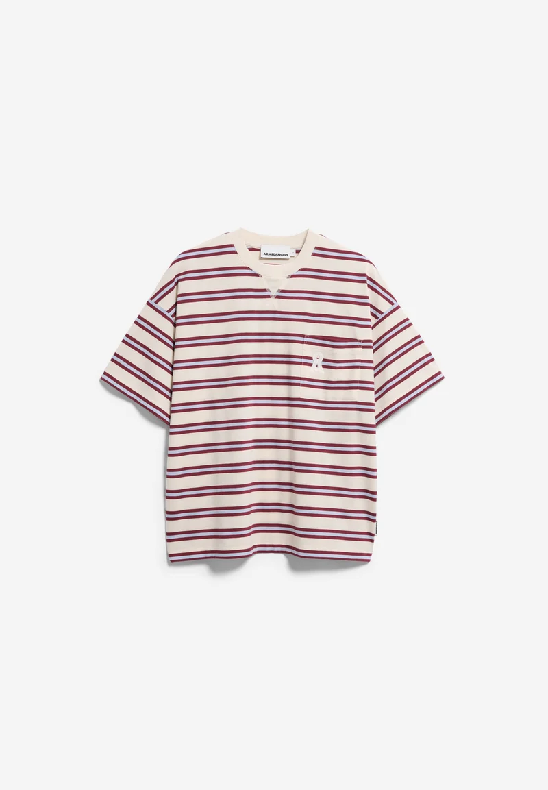 ICONIC Å GESTREIFTES T-SHIRT | undyed-velvet red-soft blue
