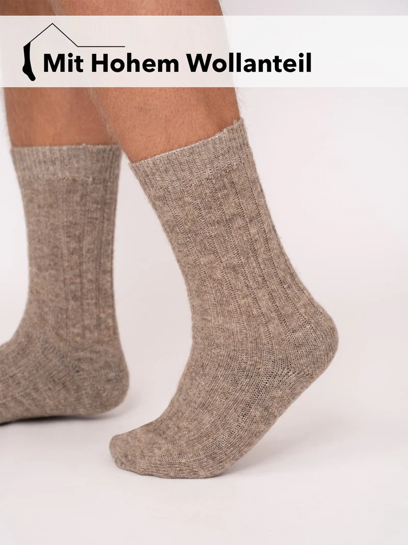 Ein Paar Alpaka Wollsocke Dünn 95% Wollanteil