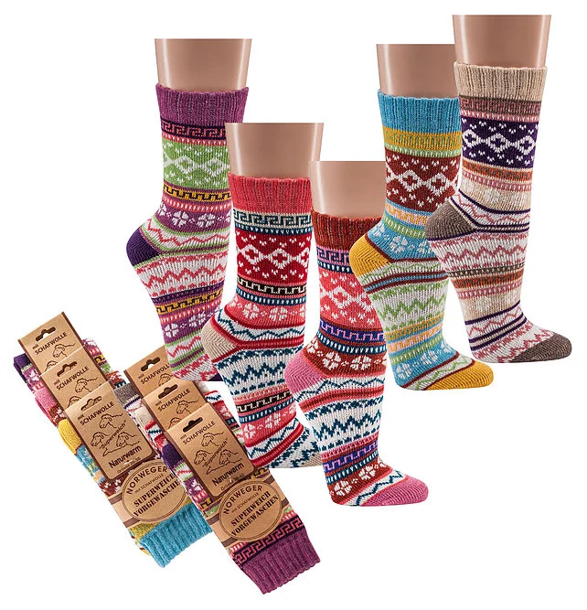 Norweger Hygge Socks Mit Baumwolle - 3er-Bündel