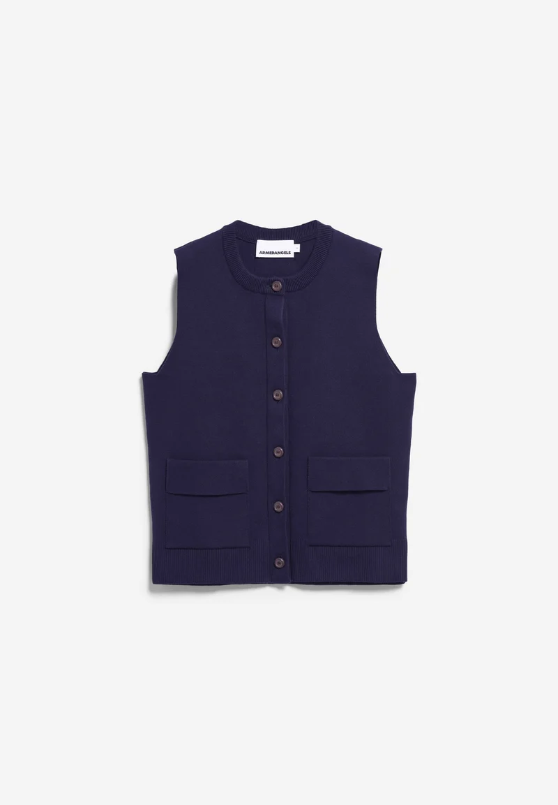 KOMPAKTE STRICKWESTE | tinted navy