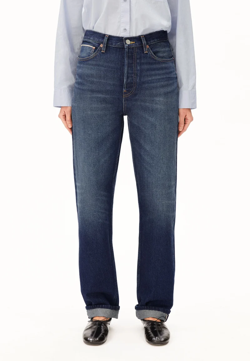 AAIKALA HIGH WAIST SELVEDGE JEANS | midnight air