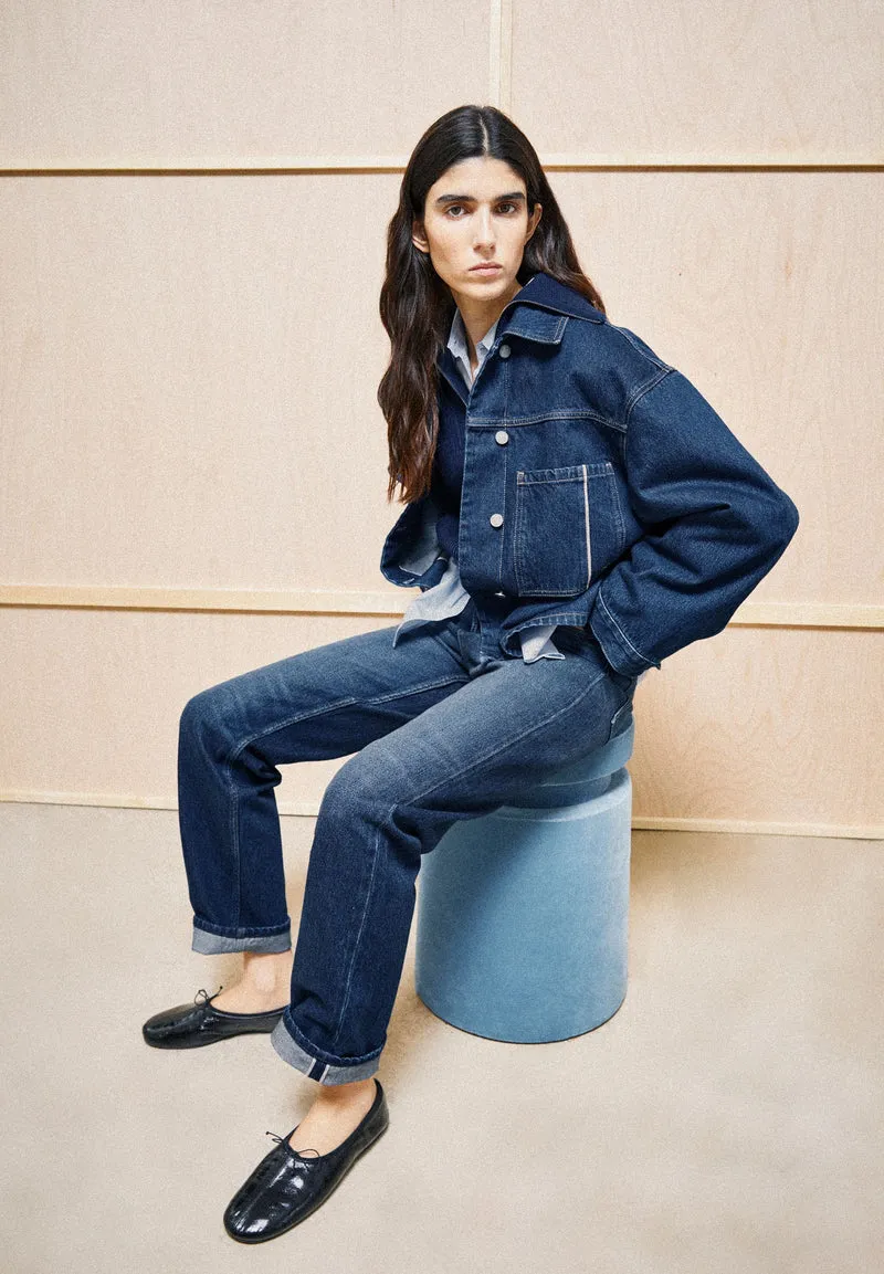 AAIKALA HIGH WAIST SELVEDGE JEANS | midnight air