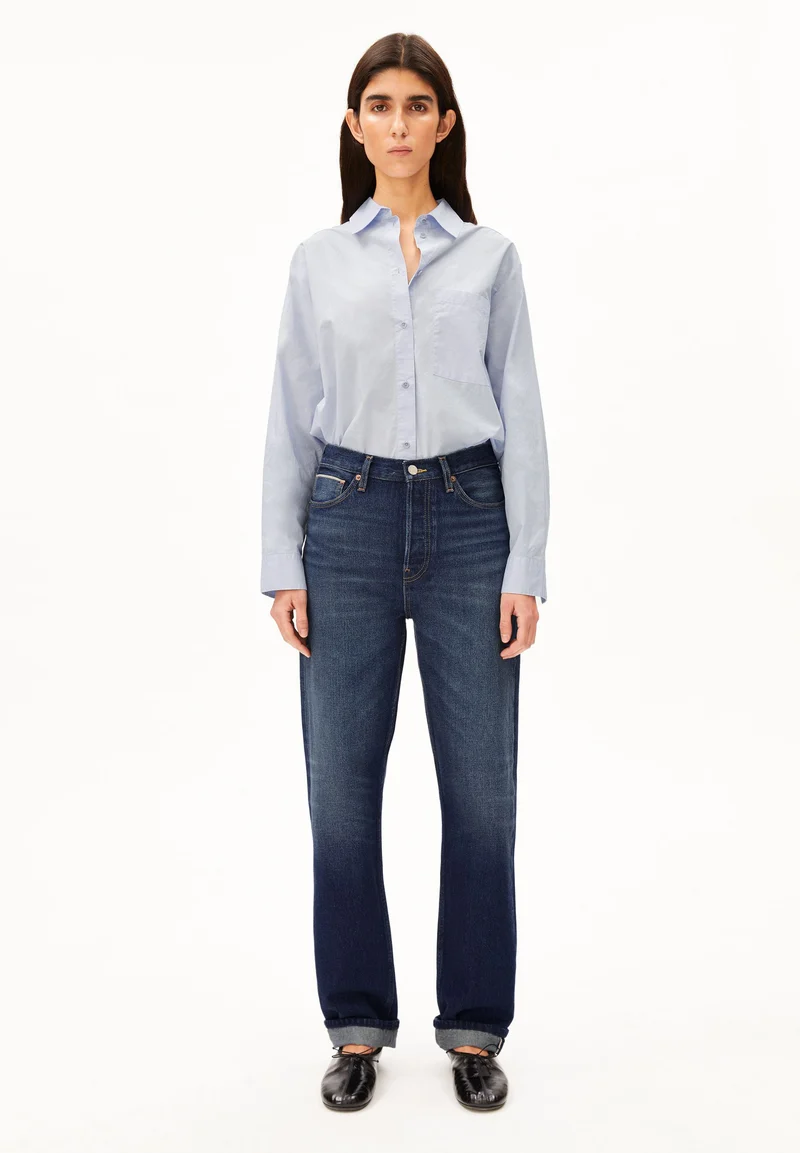 AAIKALA HIGH WAIST SELVEDGE JEANS | midnight air