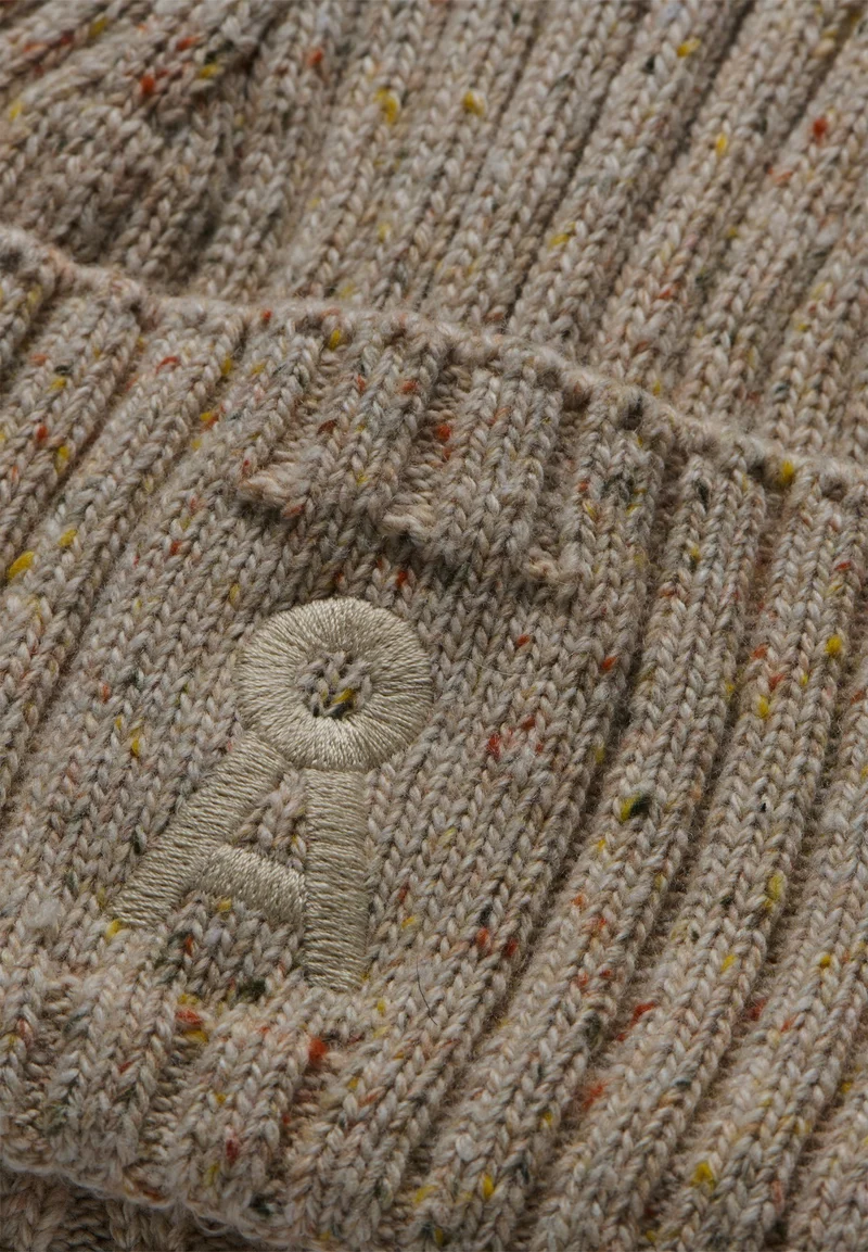 TWEED-STRICKMÜTZE | sandstone tweed