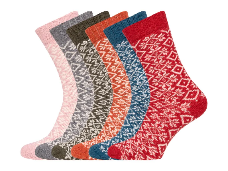 Ein Paar 45% Wollsocken Buntes s Design