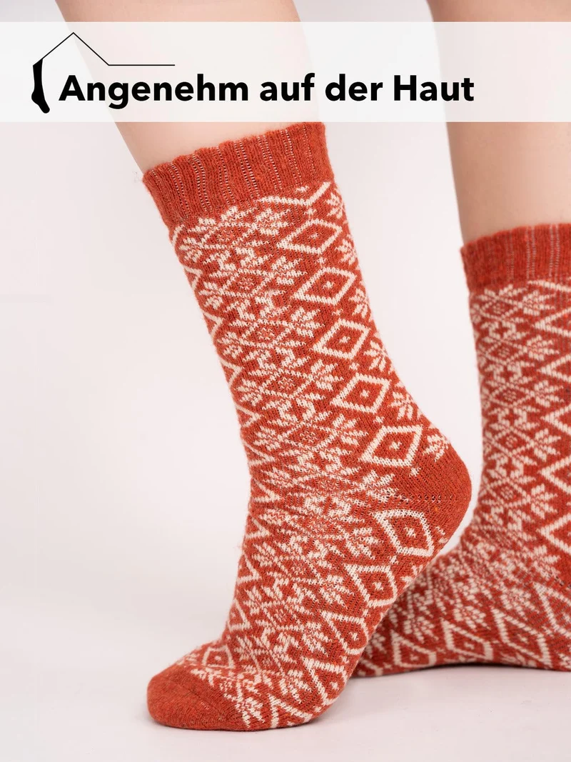 Ein Paar 45% Wollsocken Buntes s Design