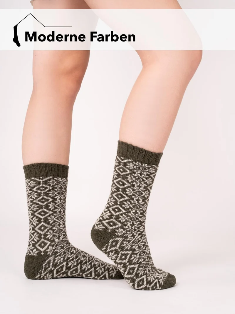 Ein Paar 45% Wollsocken Buntes s Design
