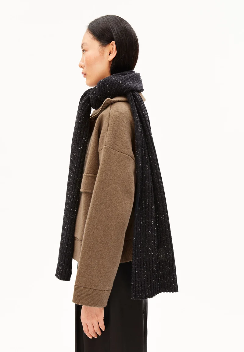 TWEED-STRICKSCHAL | black tweed