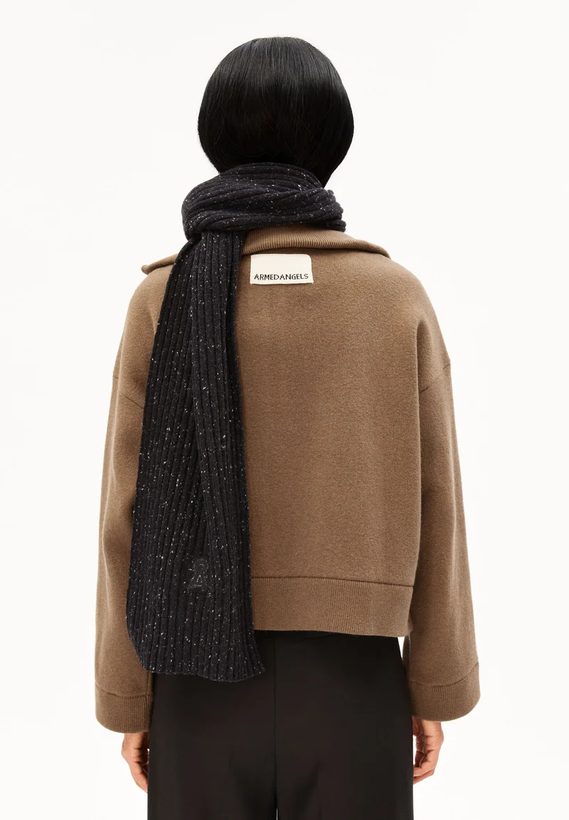 TWEED-STRICKSCHAL | black tweed