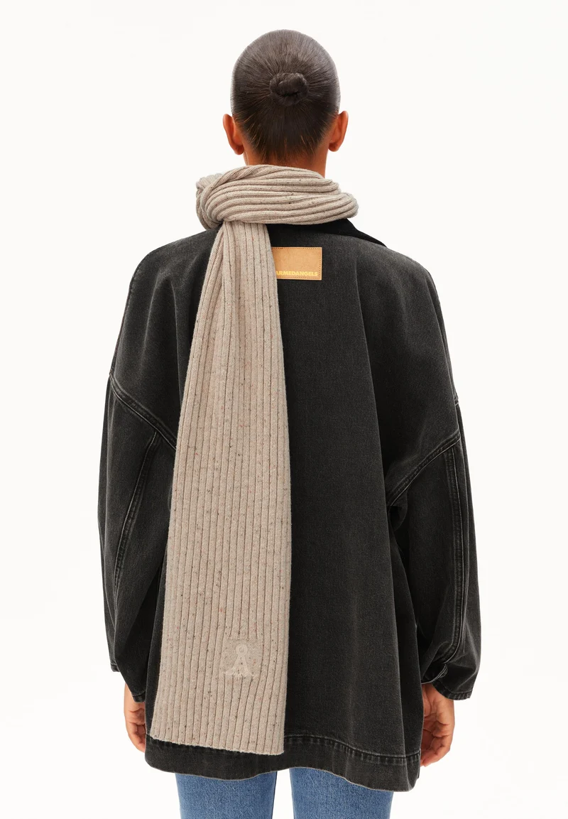 TWEED-STRICKSCHAL | sandstone tweed