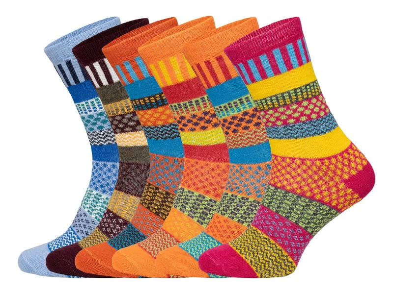 2 Paar 45% Wollsocken Bunt s Design 2 Paar