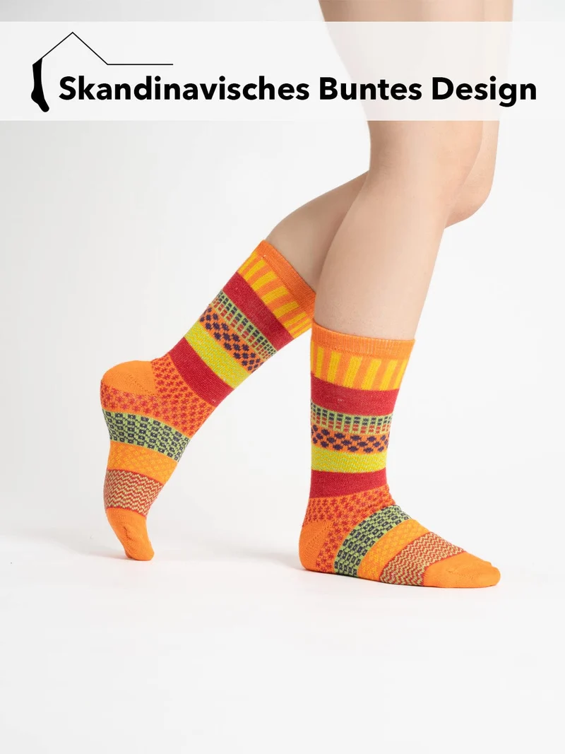 2 Paar 45% Wollsocken Bunt s Design 2 Paar