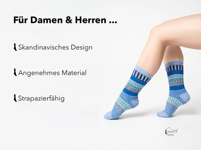 2 Paar 45% Wollsocken Bunt s Design 2 Paar