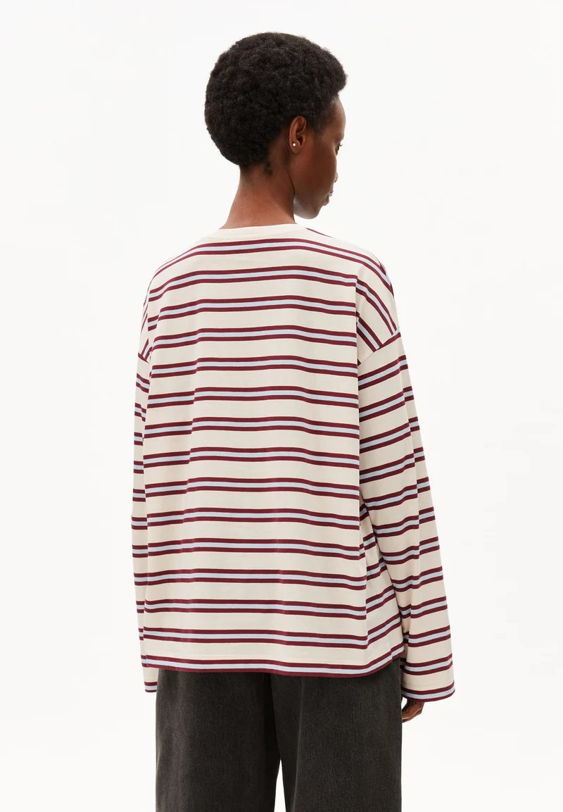 ICONIC Å FIETAA GESTREIFTES LANGARMSHIRT | undyed-velvet red-soft blue